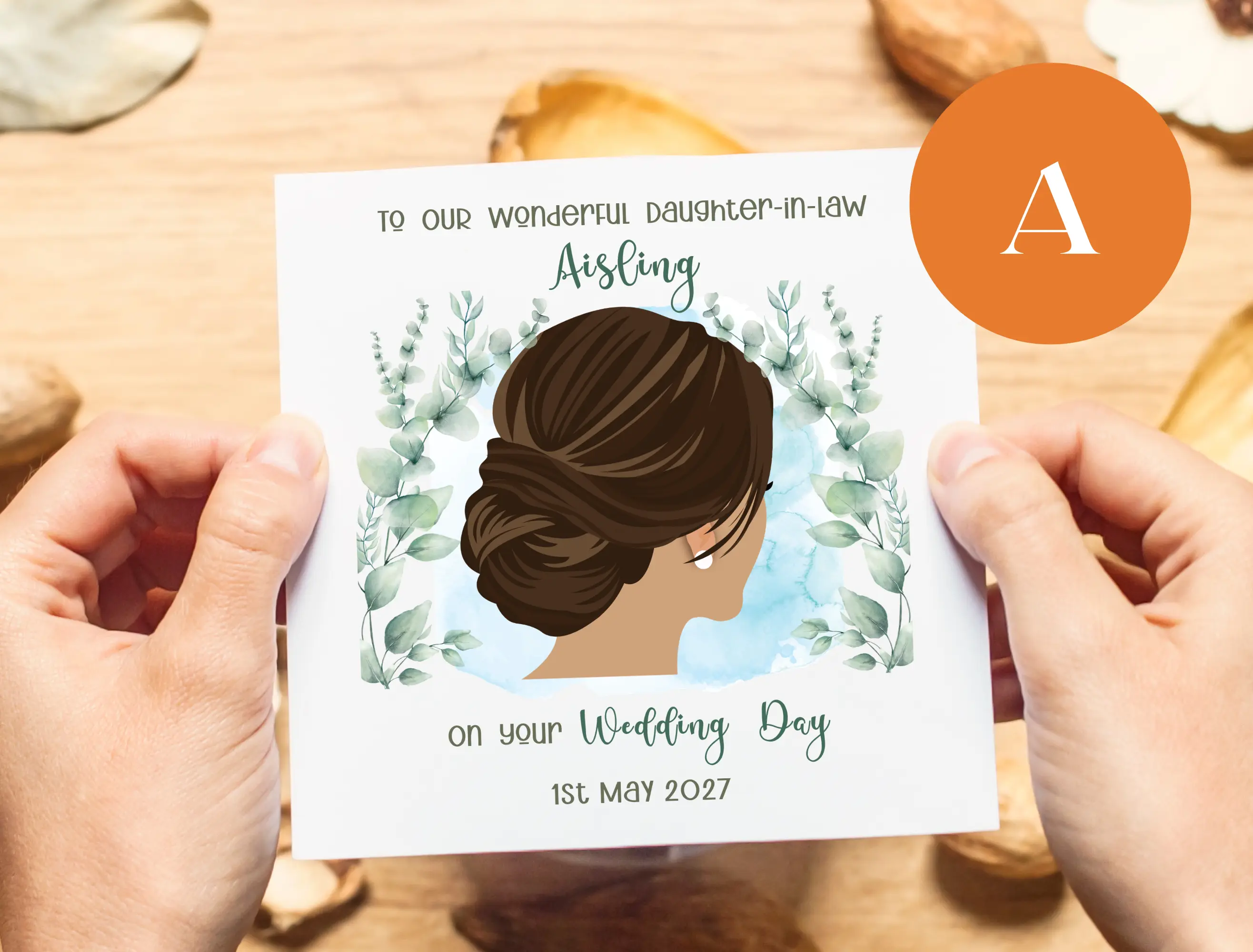 Custom wedding card wonderful daughter-in-law
