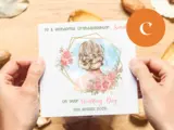 Custom wedding day card for wonderful granddaughter name and date