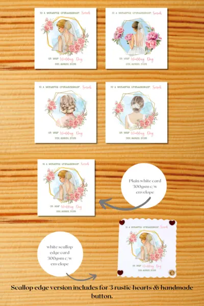 Custom wedding day card for wonderful granddaughter name and date