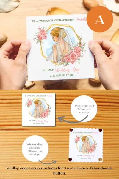 Custom wedding day card wonderful granddaughter name and date