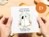 Floral lesbian wedding card with two brides