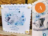 Gay wedding card for son and son in law vintage car