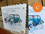 Gay wedding card for son and son in law vintage car