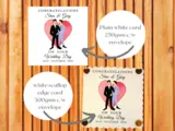 Gay wedding card two grooms red heart
