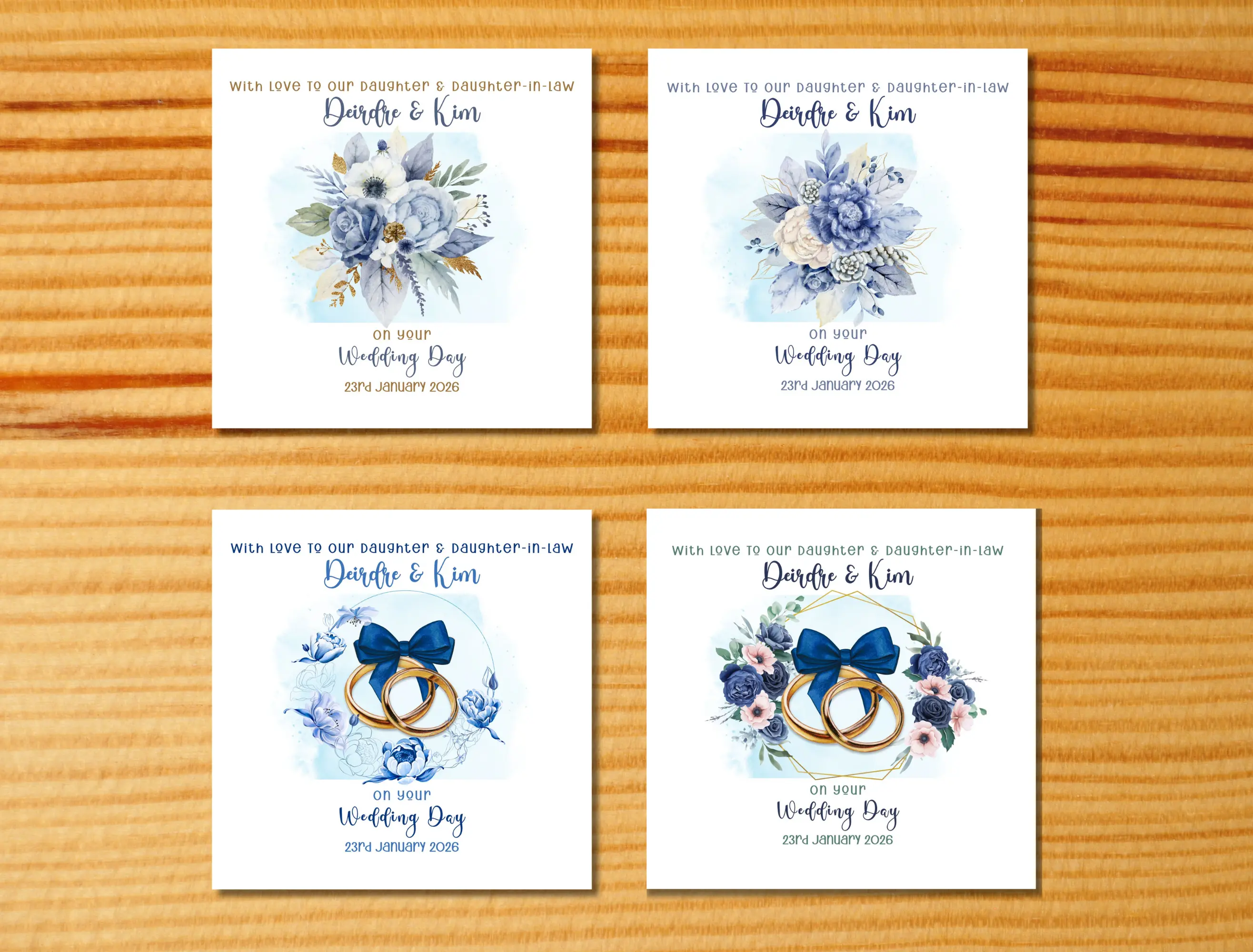 Lesbian wedding card for daughter and daughter in law floral
