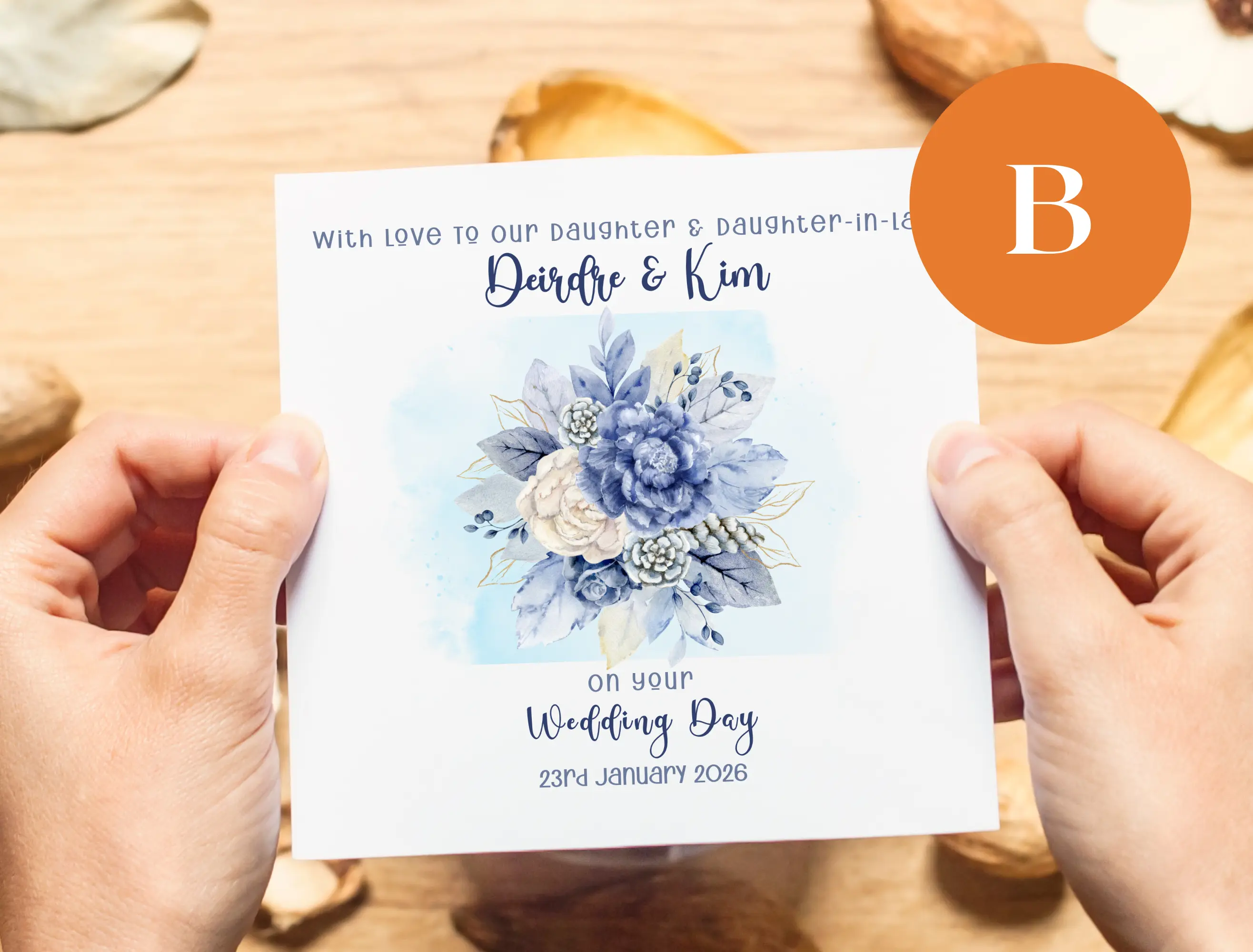 Lesbian wedding card for daughter and daughter in law floral
