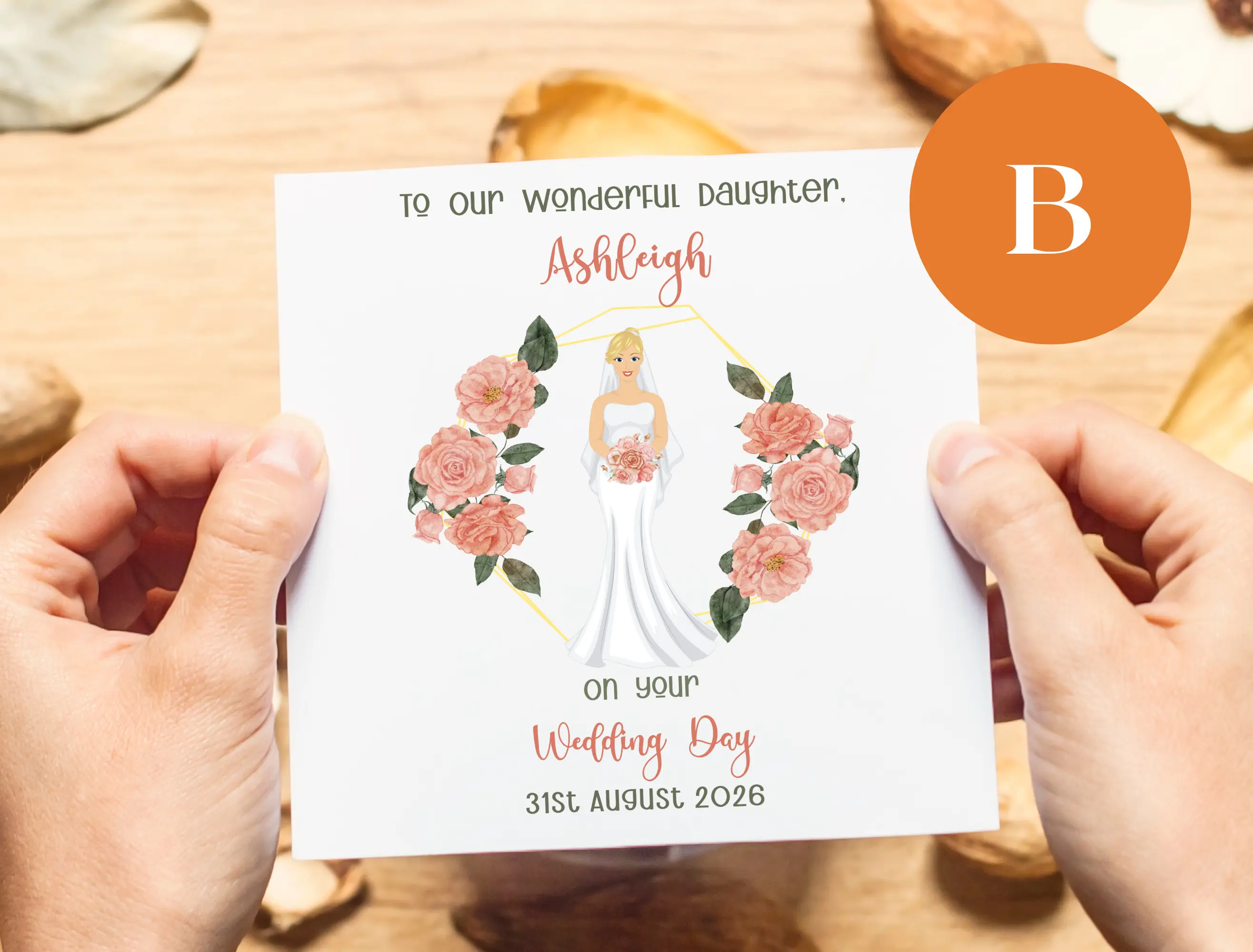 Personalised daughter wedding day card