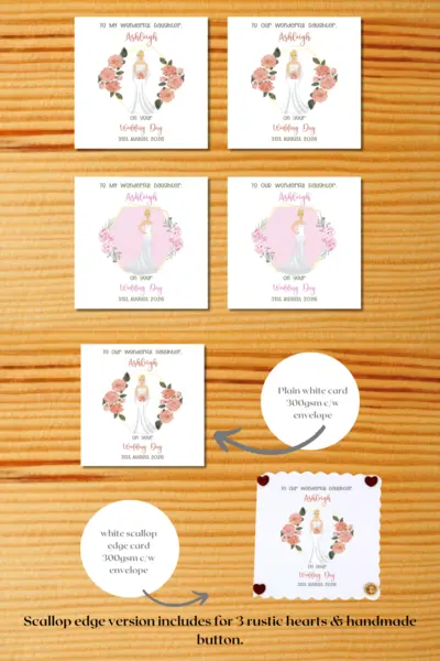 Personalised daughter wedding day card