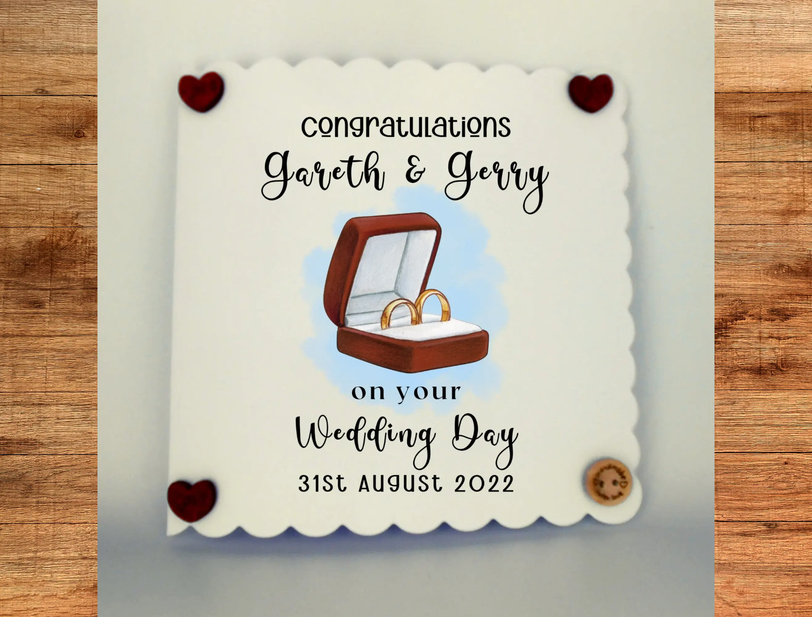Personalised gay wedding day card handmade in ireland