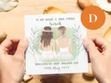 Personalised handmade irish wedding card sister best friend