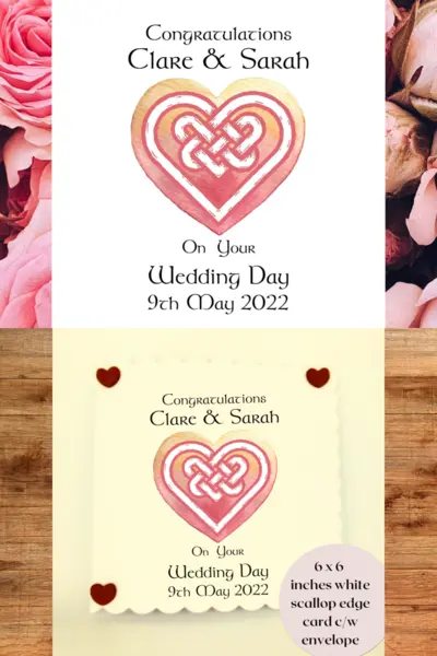 Personalised lesbian wedding card celtic wedding cards