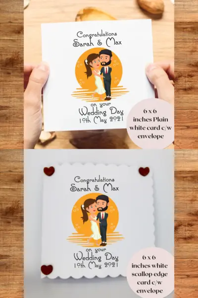 Personalised wedding day congrats card for mr and mrs