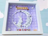 Custom 3d baby girl frame with silver bunny