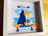 Custom baby frame boat with matching card