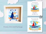 Custom baby frame boat with matching card