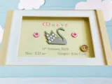 Custom baby girl frame with cute swan