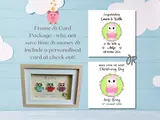 Cute baby girl owl frame personalised with name date weight