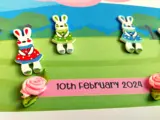 New baby personalised frame cute colourful bunnies