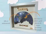 Personalised astranout moon stars space theme frame