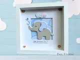 Personalised baby frame cute elephant cutout stars hearts