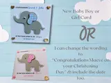 Personalised baby frame cute elephant cutout stars hearts
