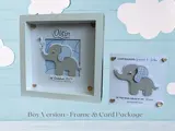 Personalised baby frame cute elephant cutout stars hearts
