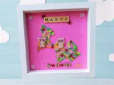 Personalised baby girl cute owl on branch frame