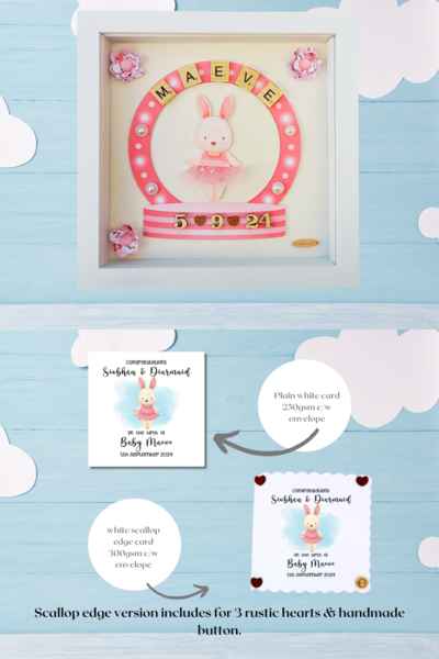 Personalised baby girl frame ballerina bunny