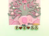 Personalised baby girl frame elephant pink