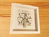 Personalised family tree frame for wall heart flowers silver tree