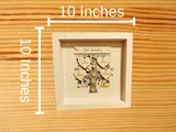 Personalised family tree frame for wall heart flowers silver tree