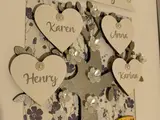 Personalised family tree frame for wall heart flowers silver tree