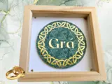 Modern irish gra love green gold 3d framed art