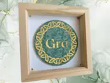 Modern irish gra love green gold 3d framed art
