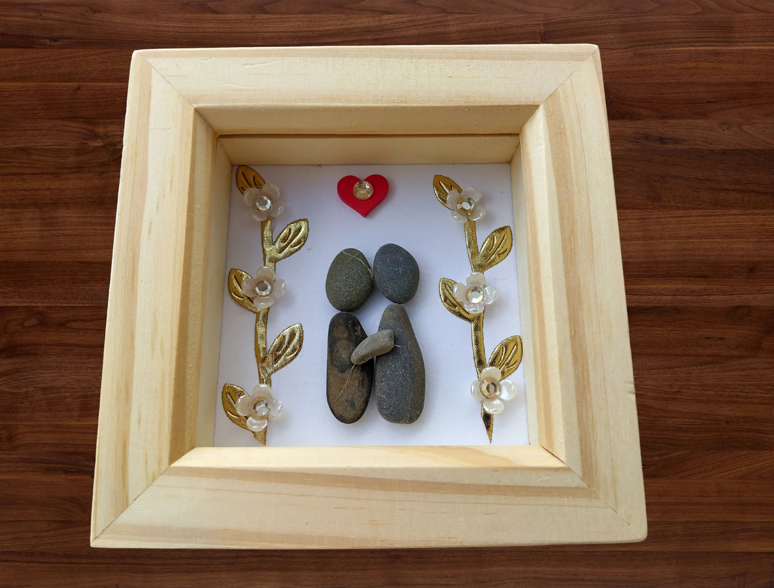 Pebble art frame new home engaged couple