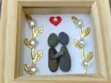 Pebble art frame new home engaged couple