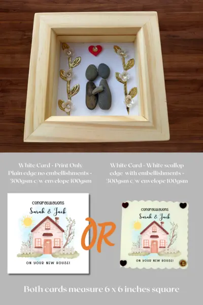 Pebble art frame new home engaged couple