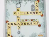 Personalised engagement frame names date lovebirds ring