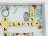Personalised engagement frame names date lovebirds ring