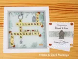 Personalised engagement frame names date lovebirds ring