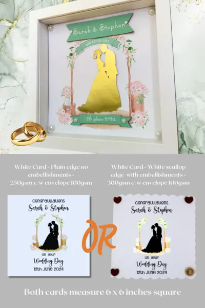 Personalised wedding frame romantic floral