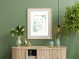 Personalised engagement print eucalyptus and hands