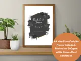Personalised engagement print with black roses