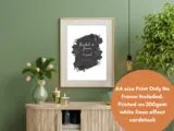 Personalised engagement print with black roses