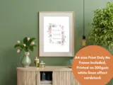 Personalised engagement print with pastel flowers