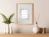 Personalised engagement print with pastel flowers