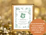 Wedding print personalised with eucalyptus and couple heads