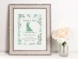 Wedding print personalised with eucalyptus leaves and couple