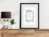 Wedding print personalised with eucalyptus leaves